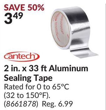 Princess Auto 2 in. x 33 ft aluminum sealing tape offer