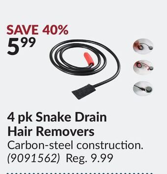 Princess Auto 4 pk snake drain hair removers offer