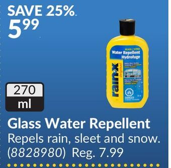Princess Auto Glass water repellent offer