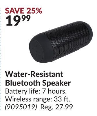 Princess Auto Water-resistant bluetooth speaker offer