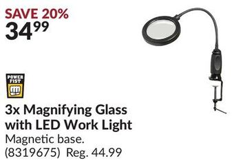 Princess Auto 3x magnifying glass with led work light offer