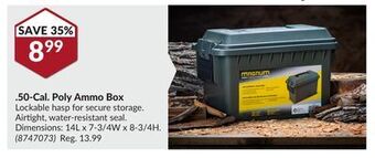 Princess Auto 50-cal. poly ammo box offer
