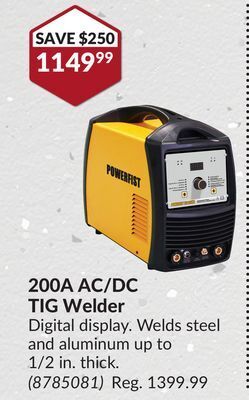 Princess Auto 200a ac/dc tig welder offer