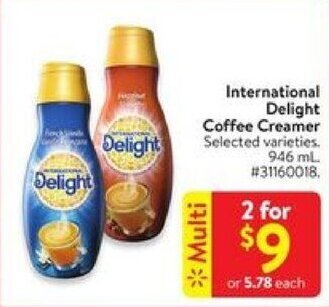 Walmart International Delight Coffee Creamer offer