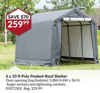 Princess Auto 6 x 10 ft poly peaked-roof shelter offer