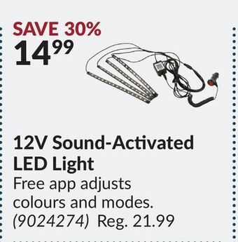 Princess Auto 12v sound-activated led light offer