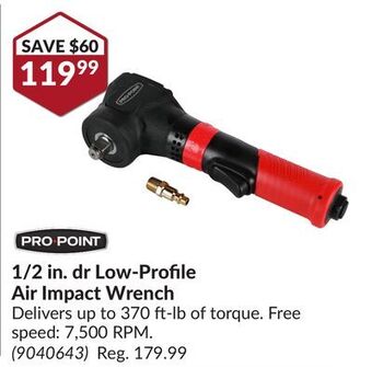 Princess Auto Pro.point 1/2 in. dr low-profile air impact wrench offer