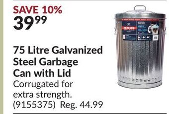 Princess Auto 75 litre galvanized steel garbage can with lid offer