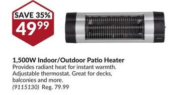 Princess Auto 1, 500w indoor/outdoor patio heater offer