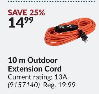 Princess Auto 10 m outdoor extension cord offer