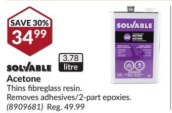 Princess Auto Acetone offer