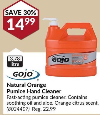 Princess Auto Natural orange pumice hand cleaner offer