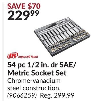 Princess Auto 54 pc 1/2 in. dr sae/metric socket set offer