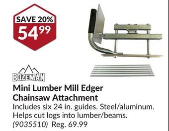 Princess Auto Mini lumber mill edger chainsaw attachment offer