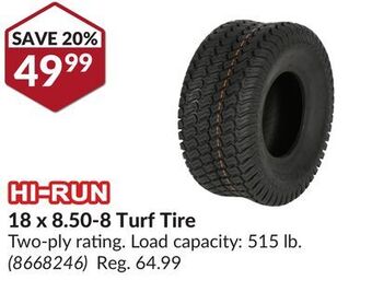 Princess Auto 18 x 8.50-8 turf tire offer