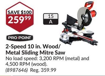 Princess Auto 2-speed 10 in. wood/metal sliding mitre saw offer