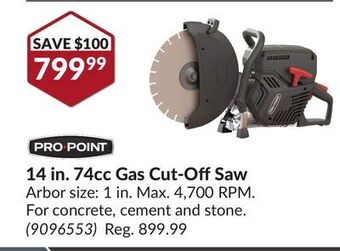 Princess Auto 14 in. 74cc gas cut-off saw offer