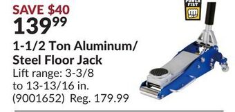Princess Auto 1-1/2 ton aluminum/steel floor jack offer