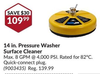 Princess Auto 14 in. pressure washer surface cleaner offer