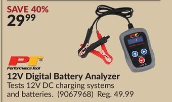 Princess Auto 12v digital battery analyzer offer