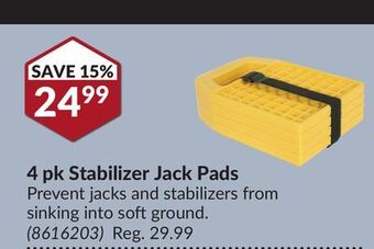 Princess Auto 4 pk stabilizer jack pads offer