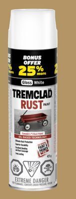 Princess Auto White gloss rust spray paint, 25% bonus offer