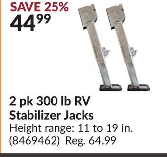 Princess Auto 2 pk 300 lb rv stabilizer jacks offer