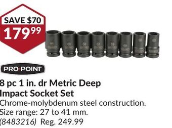 Princess Auto 8 pc 1 in. dr metric deep impact socket set offer