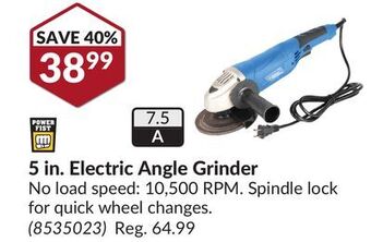 Princess Auto 5 in. electric angle grinder offer