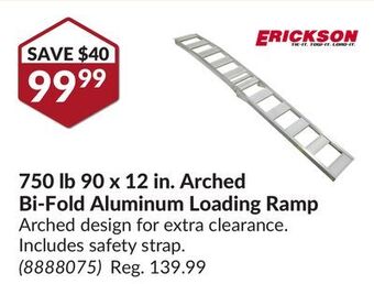 Princess Auto 90 x 12 in. arched bi-fold aluminum loading ramp offer
