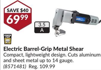 Princess Auto Electric barrel-grip metal shear offer