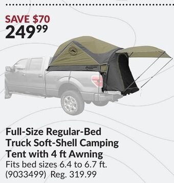Princess Auto Full-size regular-bed truck soft-shell camping tent with 4 ft awning offer