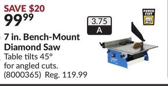 Princess Auto 7 in. bench-mount diamond saw table offer