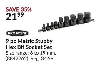 Princess Auto 9 pc metric stubby hex bit socket set offer