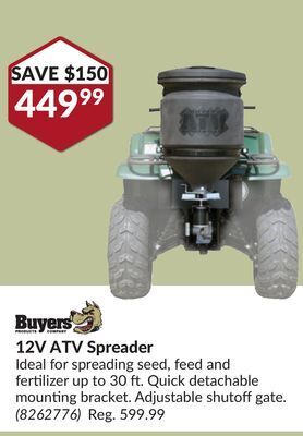 Princess Auto 12v atv spreader offer