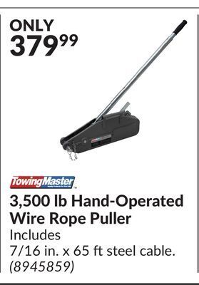 Princess Auto 3,500 lb hand-operated wire rope puller offer