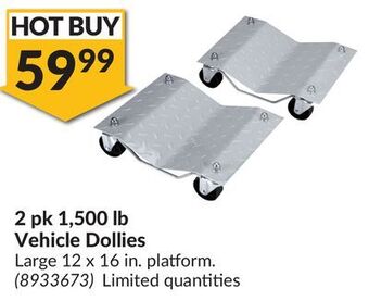 Princess Auto 2 pk 1,500 lb vehicle dollies offer