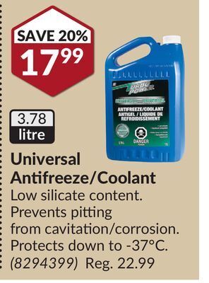 Princess Auto Universal antifreeze/coolant offer