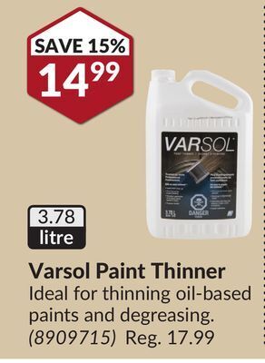 Princess Auto Varsol paint thinner offer