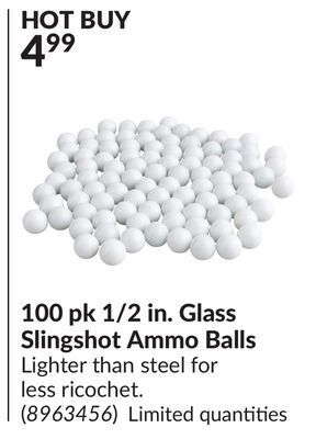Princess Auto 100 pk 1/2 in. glass slingshot ammo balls offer