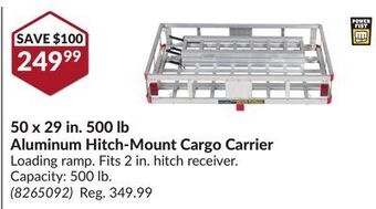 Princess Auto 50 x 29 in. 500 lb aluminum hitch-mount cargo carrier offer
