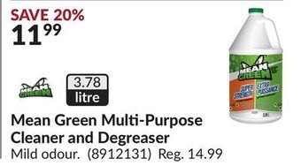 Princess Auto Mean green multi-purpose cleaner and degreaser offer