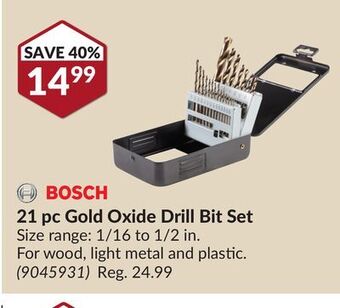 Princess Auto 21 pc gold oxide drill bit set offer