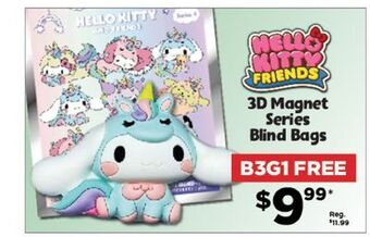 Showcase Hello kitty & friends magnet series blind bags offer