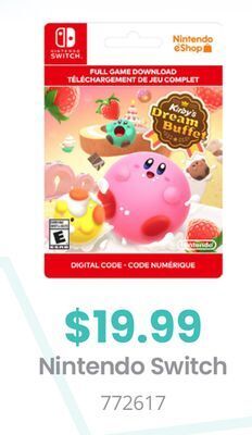 GameStop Kirby's dream buffet - numérique de nintendo switch offer