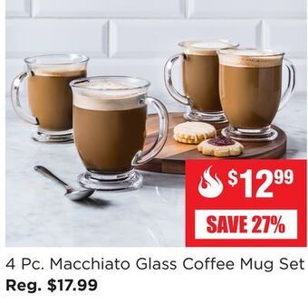 Kitchen Stuff Plus 4 pc. macchiato glass coffee mug set offer