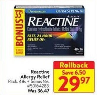 Walmart Reactine Allergy Relief offer