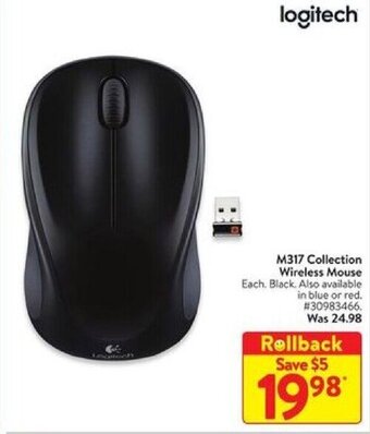 Walmart M317 Collection Wireless Mouse offer