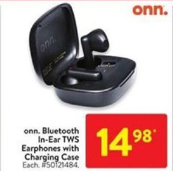 Walmart onn. Bluetooth In-Ear TWS Earphones with Charging Case offer