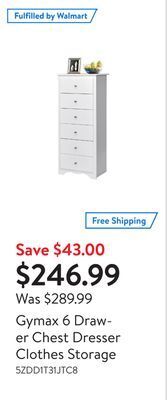 Gymax 6 drawer chest dresser clothes storage
